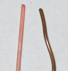 Copper wire gauges of different thicknesses used for solar wiring.